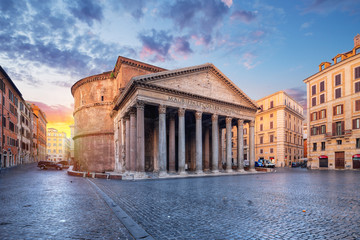 vue du Panthéon le matin. Rome. Italie.