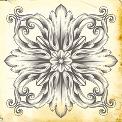 Vector baroque of vintage elements for design. 
