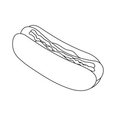 Hot dog isometric icon, concept unhealthy food, fast food illustration