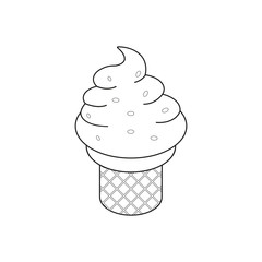 Pink Ice cream isometric style icon, fastfood concept illustration
