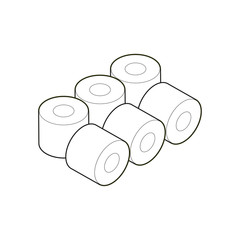 Rolls color isometric style icon, fastfood concept illustration