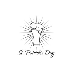 St. Patrick s Day. Beer glass and congratulations. Drink menu for celebration. .