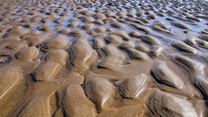 Perspective view of sand on a beach
