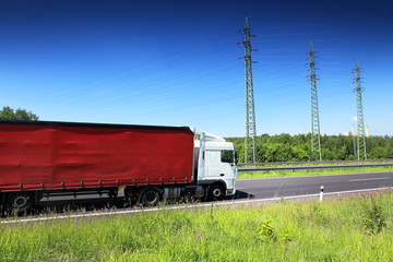 Truck transportation on the road