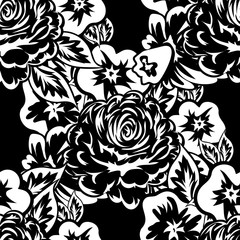 bouquet of flowers monochrome 