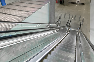 Modern escalator electronic system moving