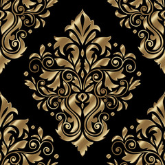 Vintage damask seamless pattern. Classical luxury texture for wallpapers, wrapping, textile. Vector Illustration