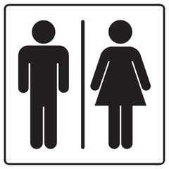 Male and Female Bathroom line Sign Icon
