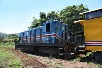 Fototapeta na wymiar Train in Puerto Limon, Costa Rica, Central America.