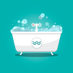 Bathtube Vector Icon. Bath Symbol.