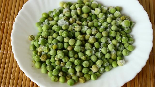 The frozen vegetables - green peas.