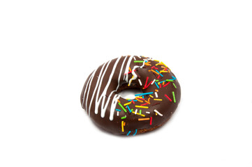 Chocolate exclusive dessert donut isolated on the white