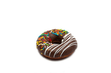 Chocolate exclusive dessert donut isolated on the white