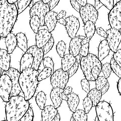 Cactus seamless vector pattern.