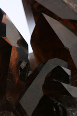 Smoky quartz on a white background mineral specimen.