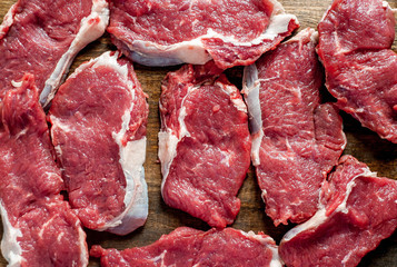 Red meat. Raw beef tenderloin on a kitchen