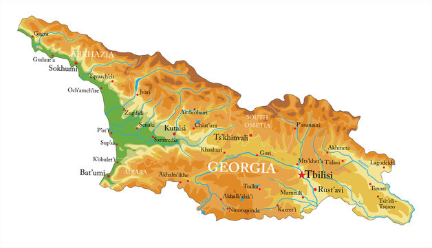 Georgia relief map