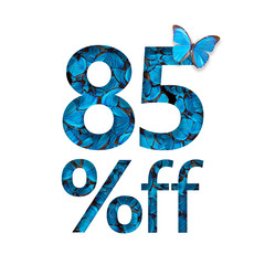 85% off discount. The concept of spring or sammer sale, stylish poster, banner, promotion, ads.
