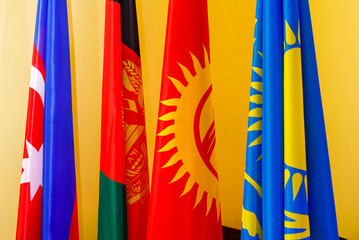 flags of afghanistan azerbaijan stand next to others