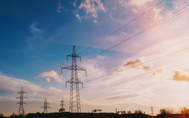 High Voltage Electric Transmission Tower Energy Pylon