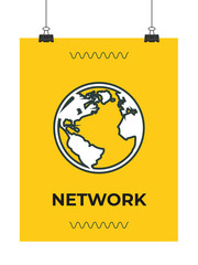 world globe vector thin line icon