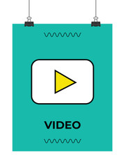 video play vector thin line icon