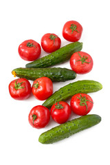 Cucumbers and tomatoes