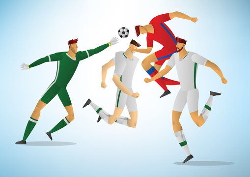 Illustration of soccer players 03
