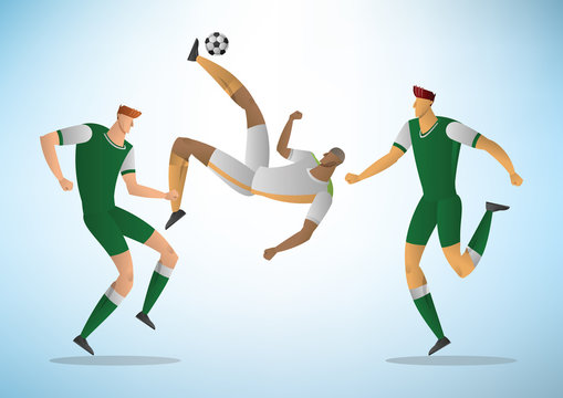 Illustration of soccer players 05