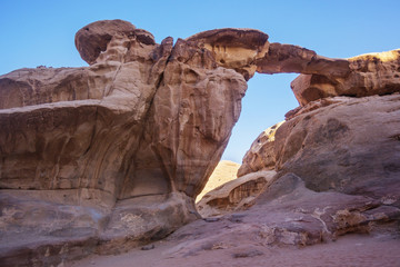 stone bridge in Wadi Ram desert. Jordan