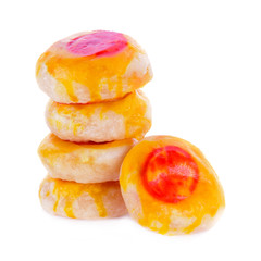 Chinese Pastry or Moon cake, Chinese festival dessert isolated on white background