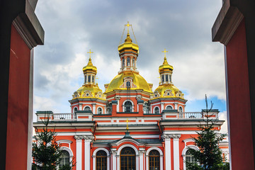 Fototapeta na wymiar Crucifixion church, Krestovozdvizhenskaya Yamskaya temple in Saint-Petersburg, Russia.