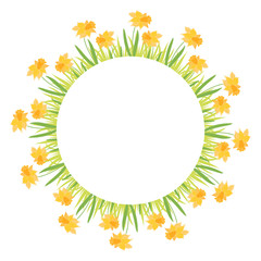 Beautiful easter wreath. Elegant floral frame hand drawn. Design for invitation, wedding or greeting cards