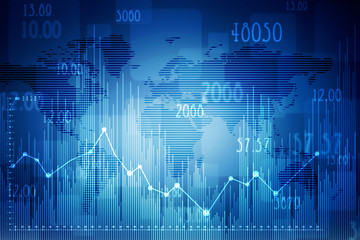 2d rendering Stock market online business concept. business Graph 