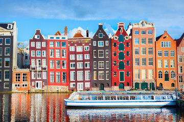 Fototapeta premium Domy w Amsterdamie