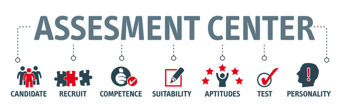 Banner assessment center concept english keywords