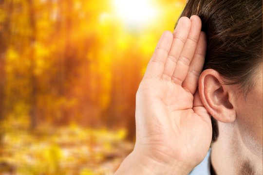 Man ear listening