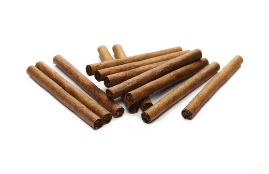 Cigarillos, cigars isolated on white background