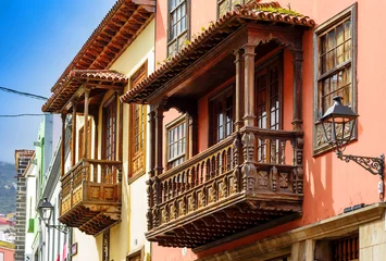 Rolgordijnen traditional balconies of La Orotava village,Tenerife © MIGUEL GARCIA SAAVED
