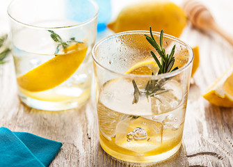 Rosemary lemonade summer cocktail drink