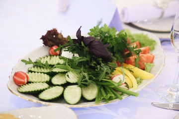 Plate with Colorful Vegetables