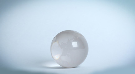small glass globe.isolated on a white background.