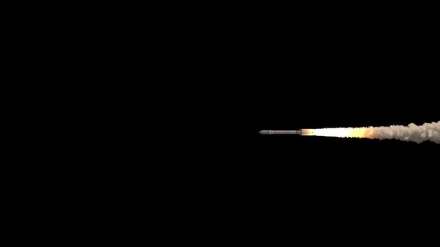 rocket on black background