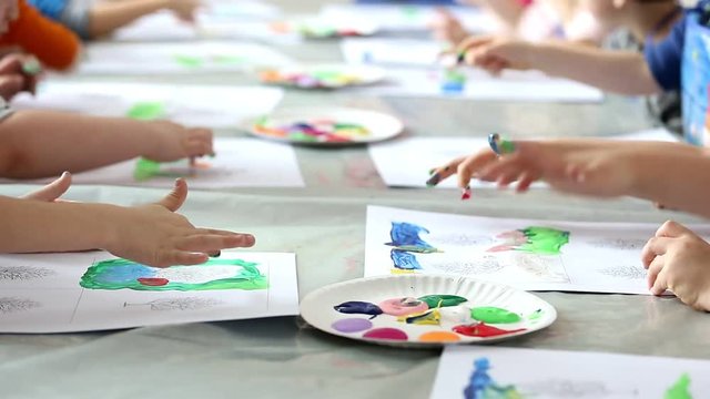 Children Finger Painting 
