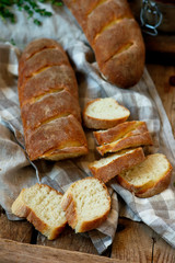 homemade honey baguette.style rustic.