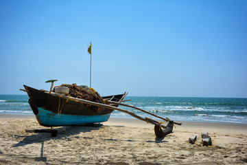 Barca sulla Spiaggia in Goa