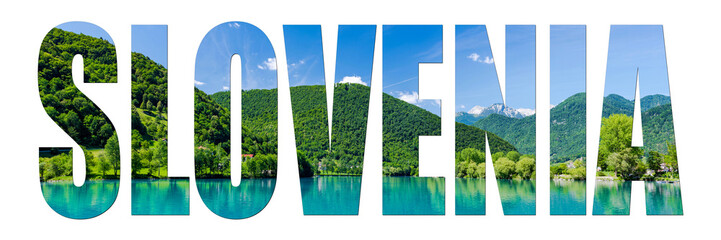 Slovenia letters isolated with image