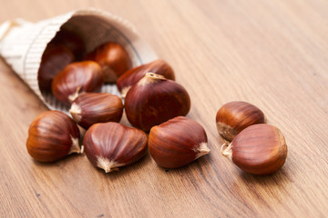 edible chestnut on the table