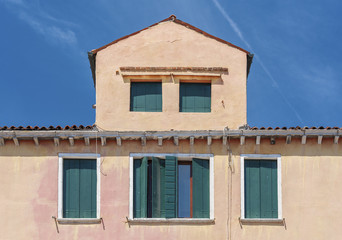 Colorful house in Murano island, Venice, Italy.