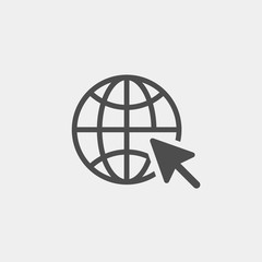 Globe flat vector icon. Internet, web, network flat vector icon. Click flat vector icon